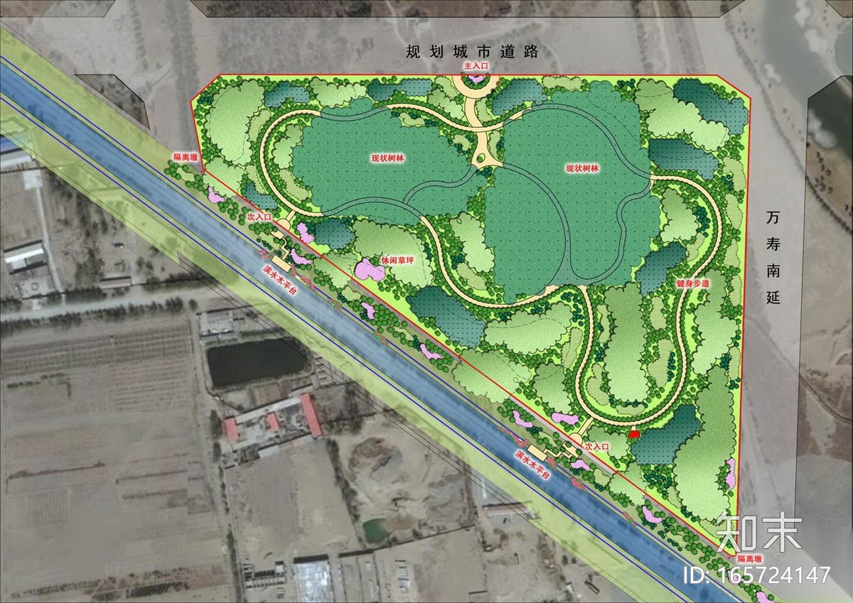 [北京]城市滨河森林公园景观规划设计方案cad施工图下载【ID:165724147】