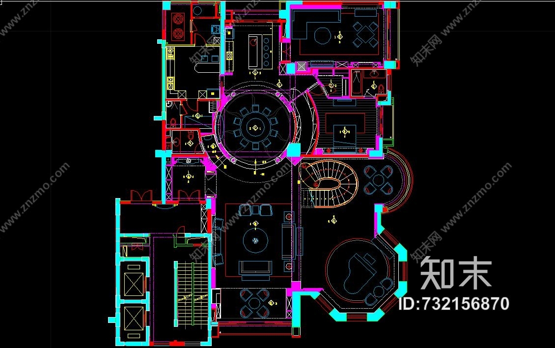 梁志天-北京星河湾A1户型cad施工图施工图下载【ID:732156870】