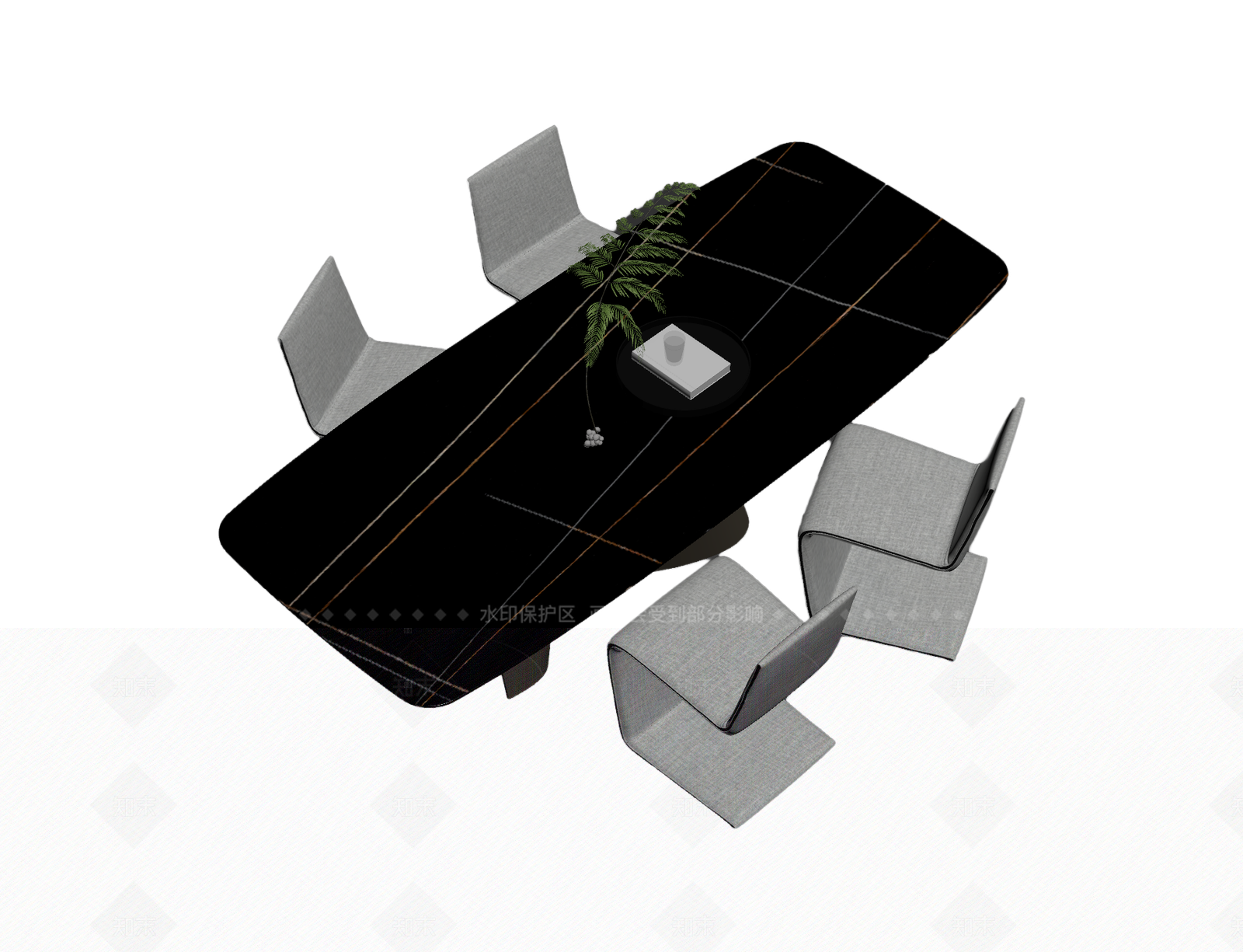 现代餐桌椅组合3D模型下载【ID:1205546604】