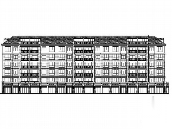 [安徽]某六层坡屋面商住楼建筑施工图施工图下载【ID:165395104】