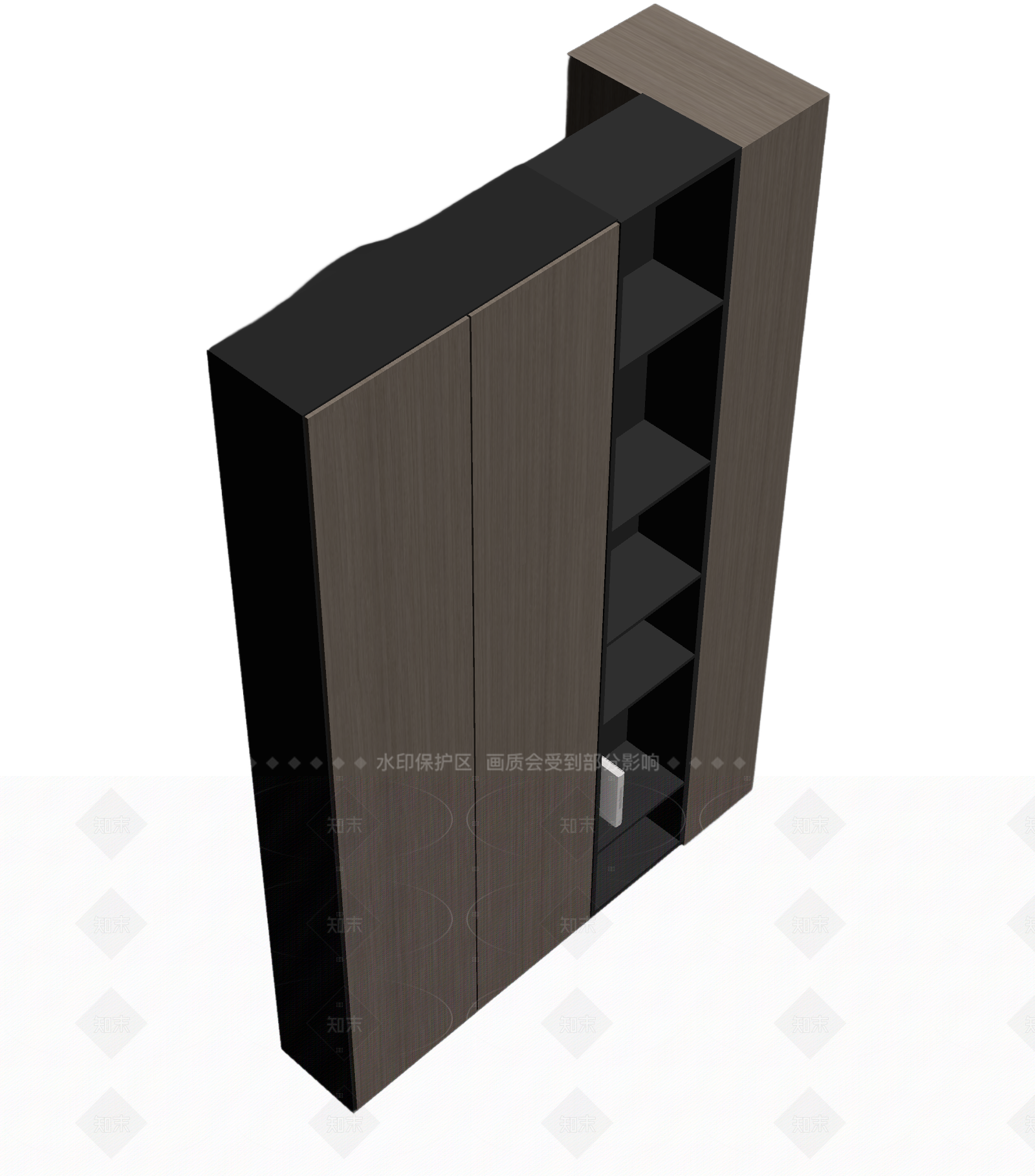 现代木质衣柜3D模型下载【ID:1206192692】