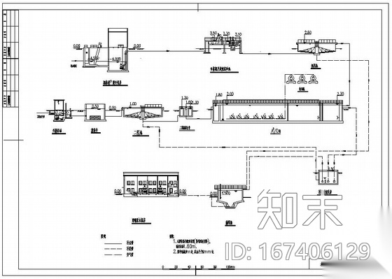 某3万吨污水处理厂初步设计cad施工图下载【ID:167406129】