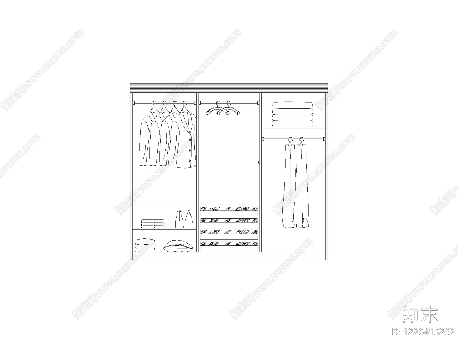 柜子平立面cad施工图下载【ID:1226415262】