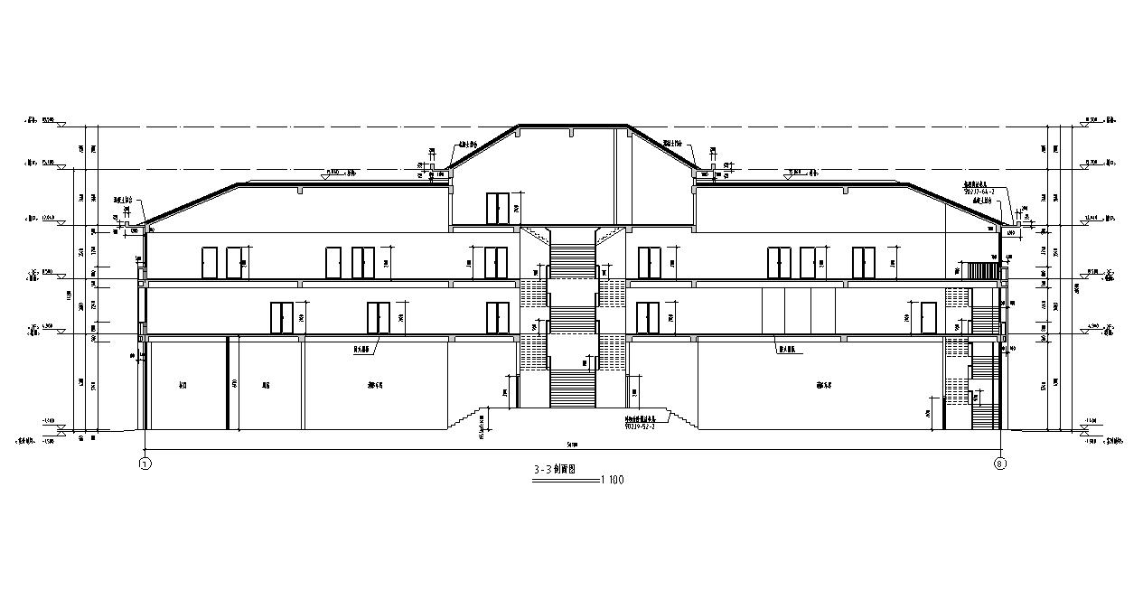 [宁夏]四层框架结构消防站办公楼建筑施工图（含训练馆及...施工图下载【ID:165157108】