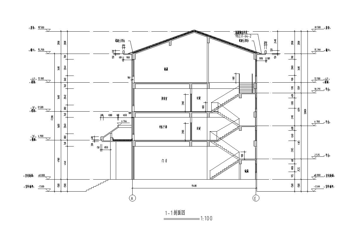 [宁夏]四层框架结构消防站办公楼建筑施工图（含训练馆及...施工图下载【ID:165157108】