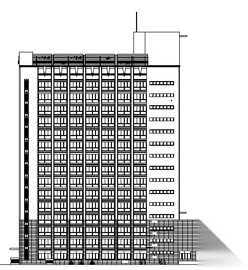 某十五层办公楼建筑方案图cad施工图下载【ID:151434181】