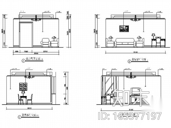 [江苏]泰州某高档度假村室内全套装修图cad施工图下载【ID:165377197】