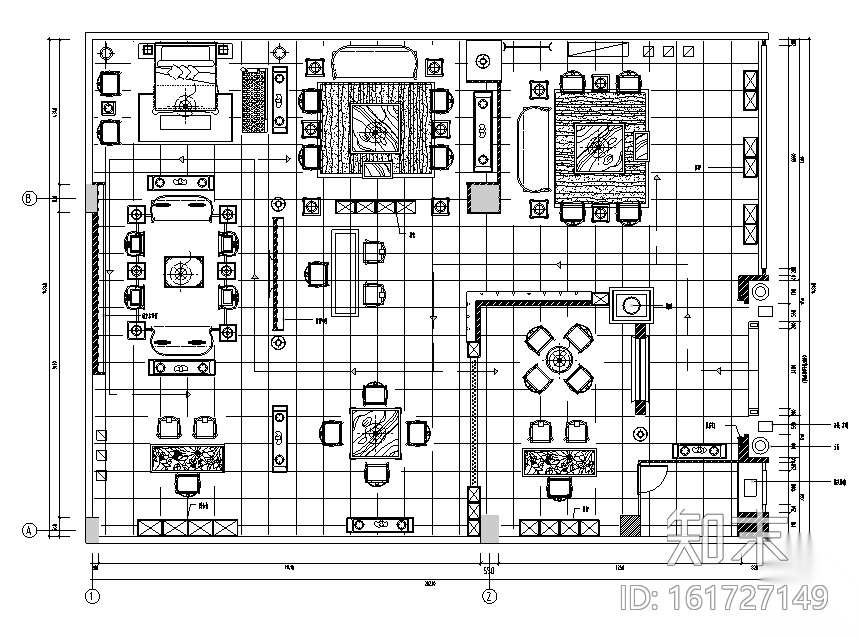 中式风格家具店面设计施工图（附效果图）cad施工图下载【ID:161727149】