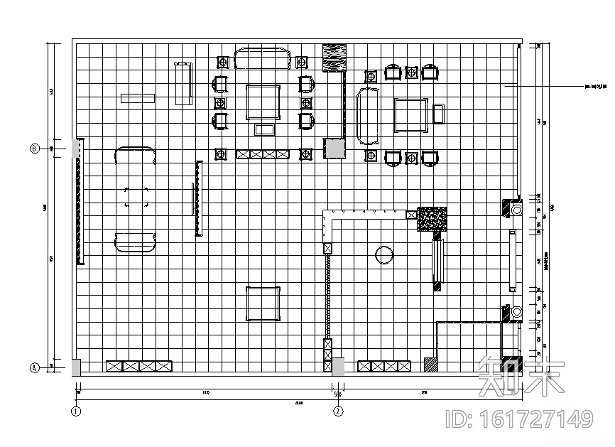 中式风格家具店面设计施工图（附效果图）cad施工图下载【ID:161727149】