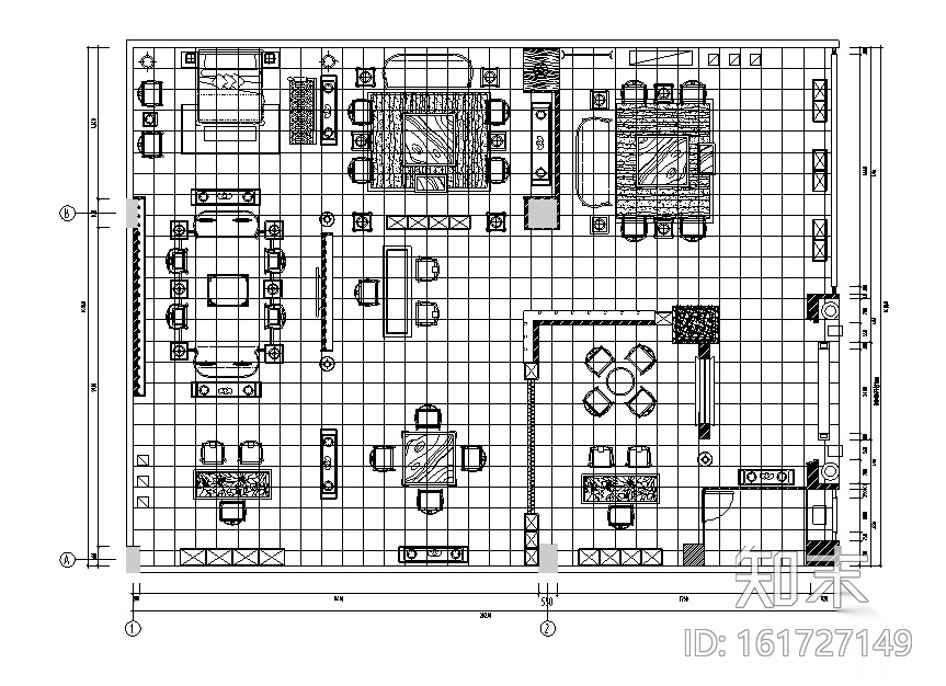 中式风格家具店面设计施工图（附效果图）cad施工图下载【ID:161727149】