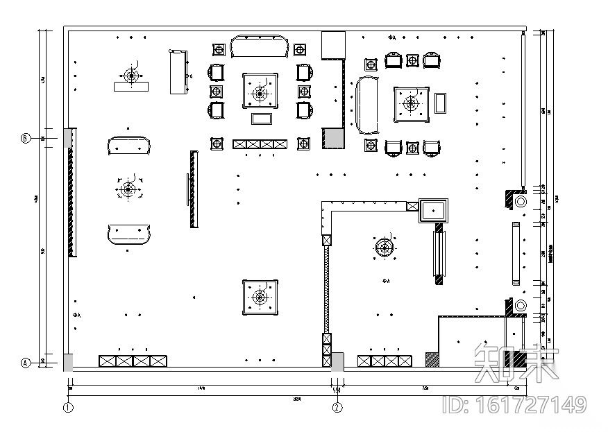 中式风格家具店面设计施工图（附效果图）cad施工图下载【ID:161727149】