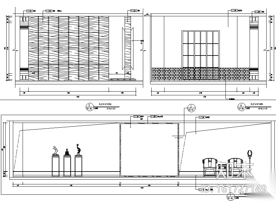 中式风格家具店面设计施工图（附效果图）cad施工图下载【ID:161727149】