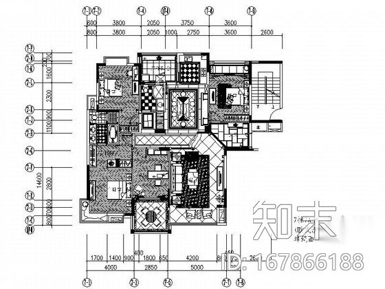 [江西]赣州精品新古典主义风格样板房设计施工图施工图下载【ID:167866188】