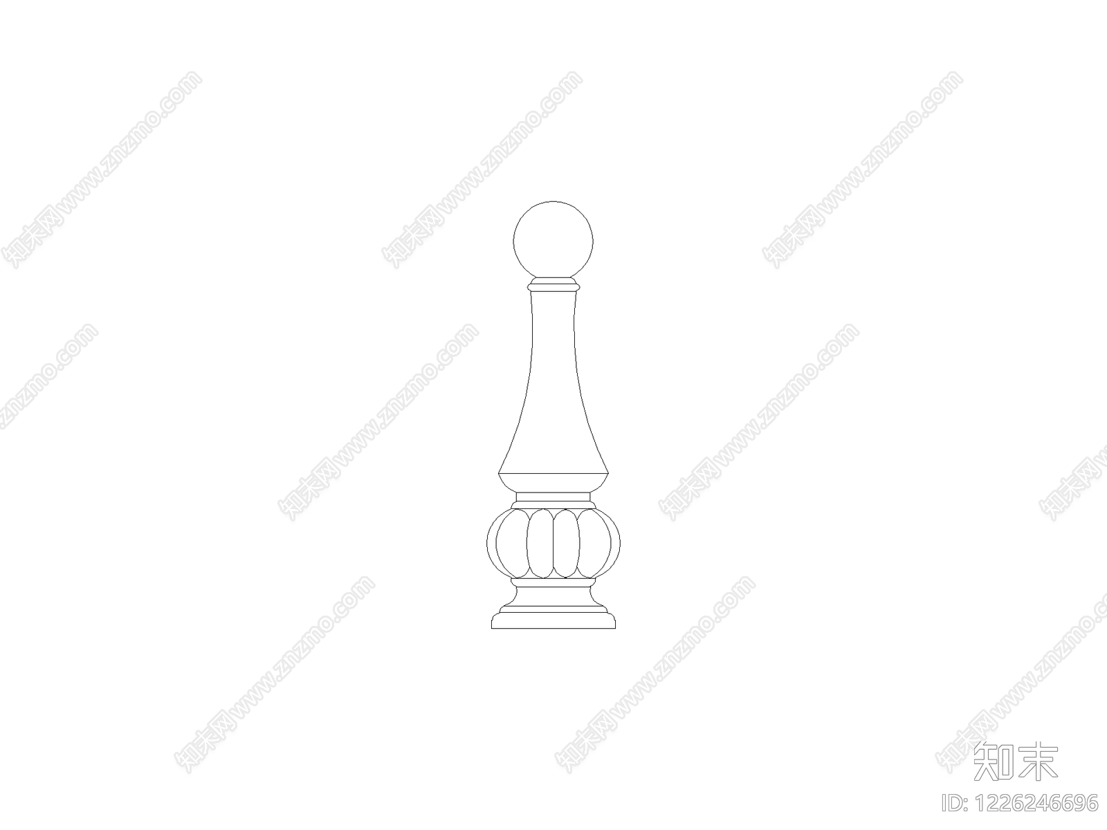 现代雕塑装饰构件CAD图纸