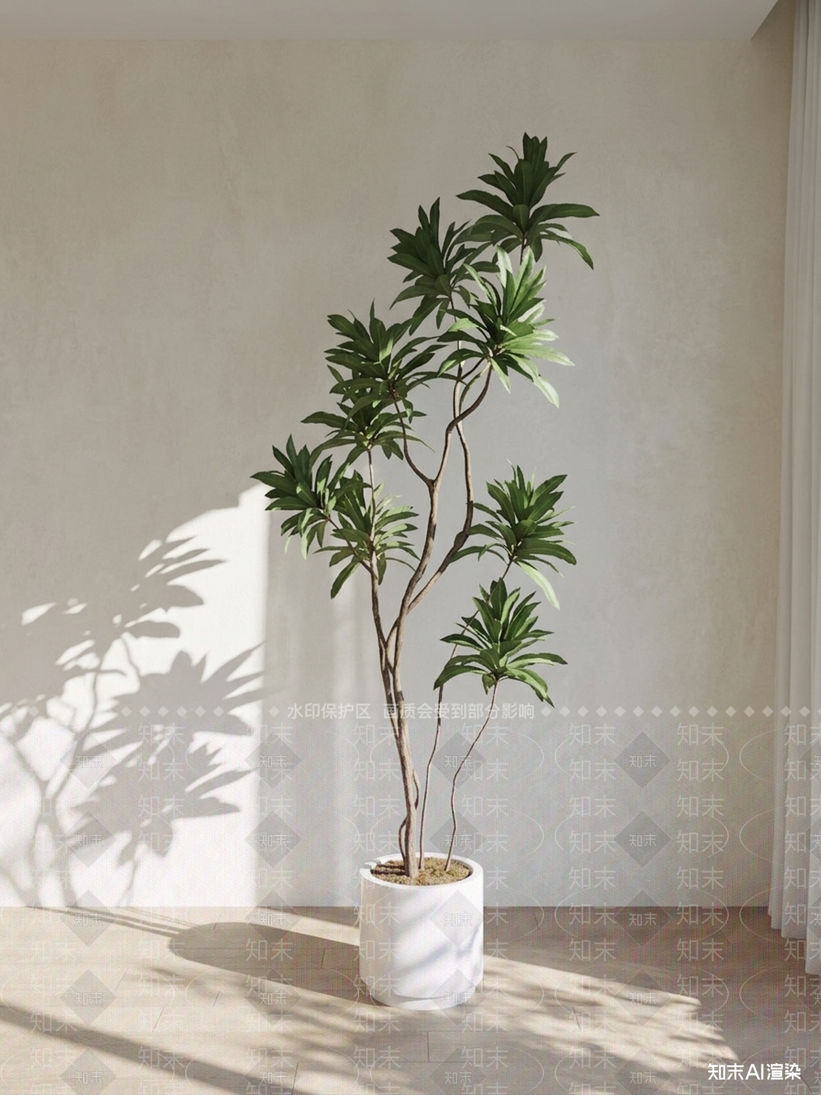 小型盆栽绿植盆栽3D模型下载【ID:1227306171】