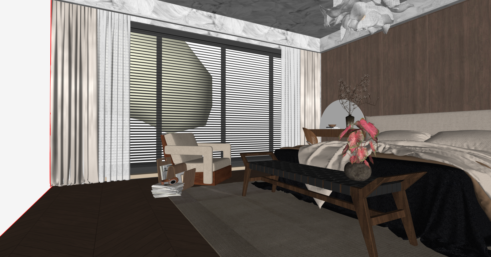 侘寂家居卧室SU模型下载【ID:1215969711】