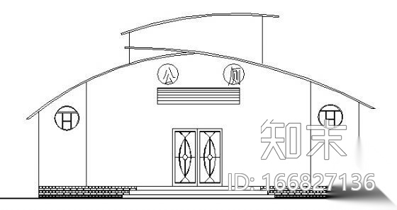 某公共厕所建筑方案图1cad施工图下载【ID:166827136】