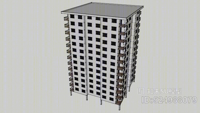 公寓楼SU模型下载【ID:524988079】