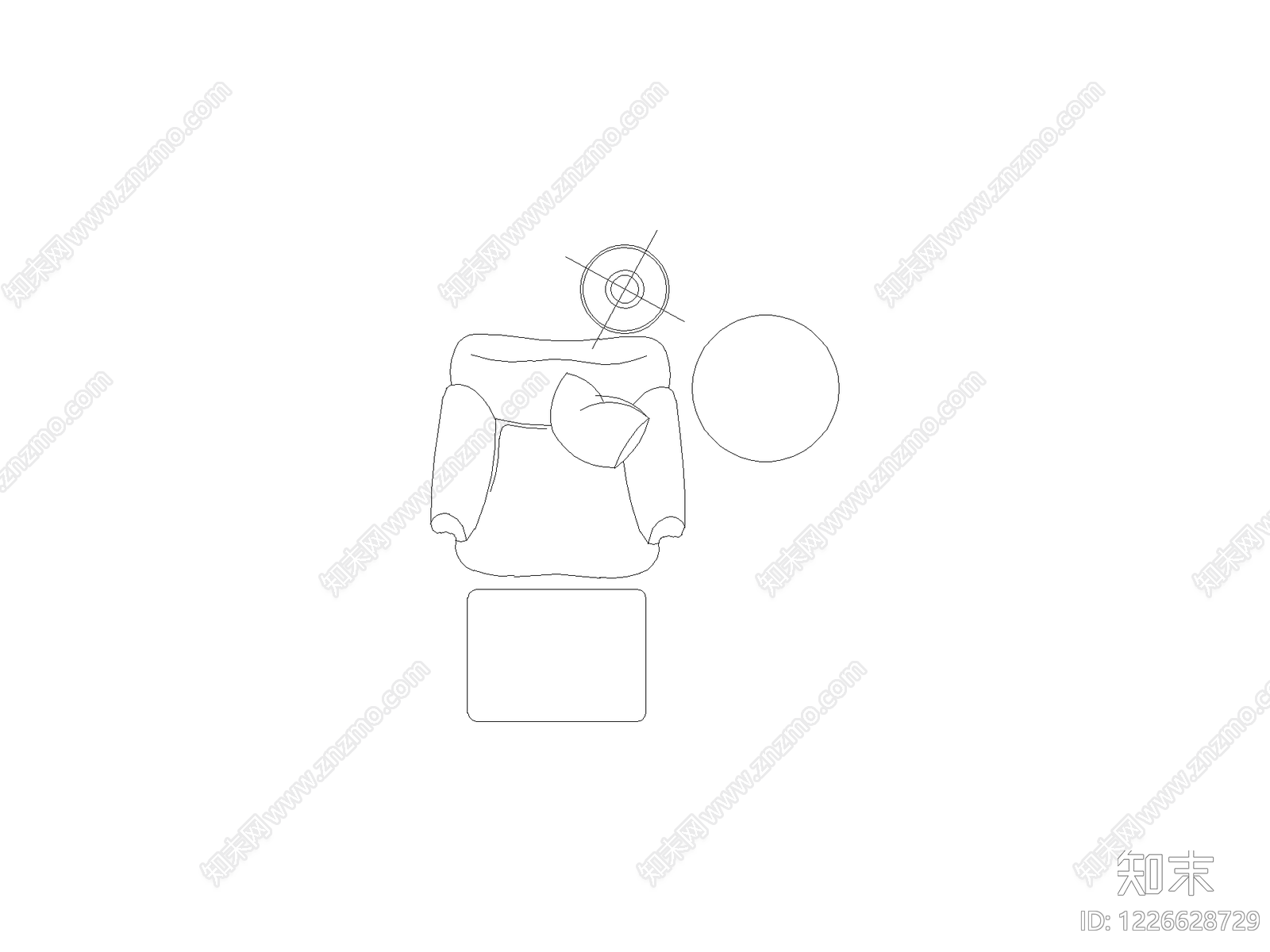 现代,意式沙发CAD图纸