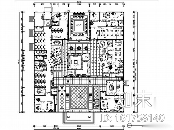 [温州]设计工作室设计简欧风格商业办公空间施工图（含效...施工图下载【ID:161758140】