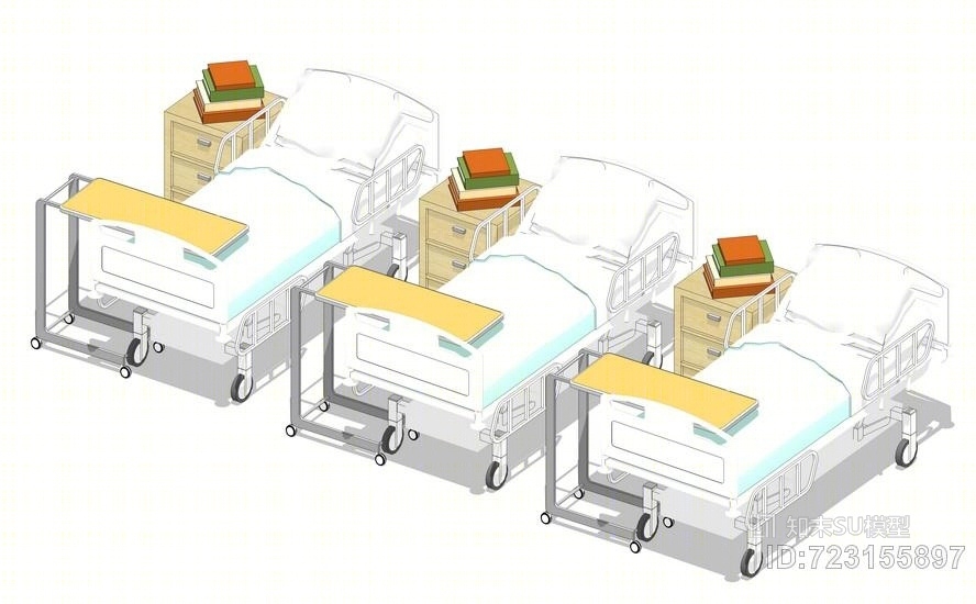 现代医院病床SU模型下载【ID:723155897】
