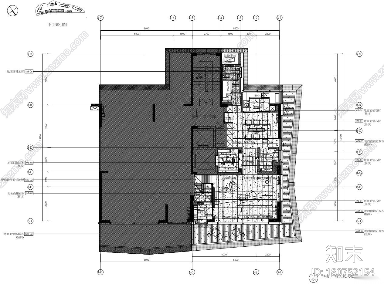 现代 - 深圳汉京半山公馆复式样板间施工图施工图下载【ID:180752154】