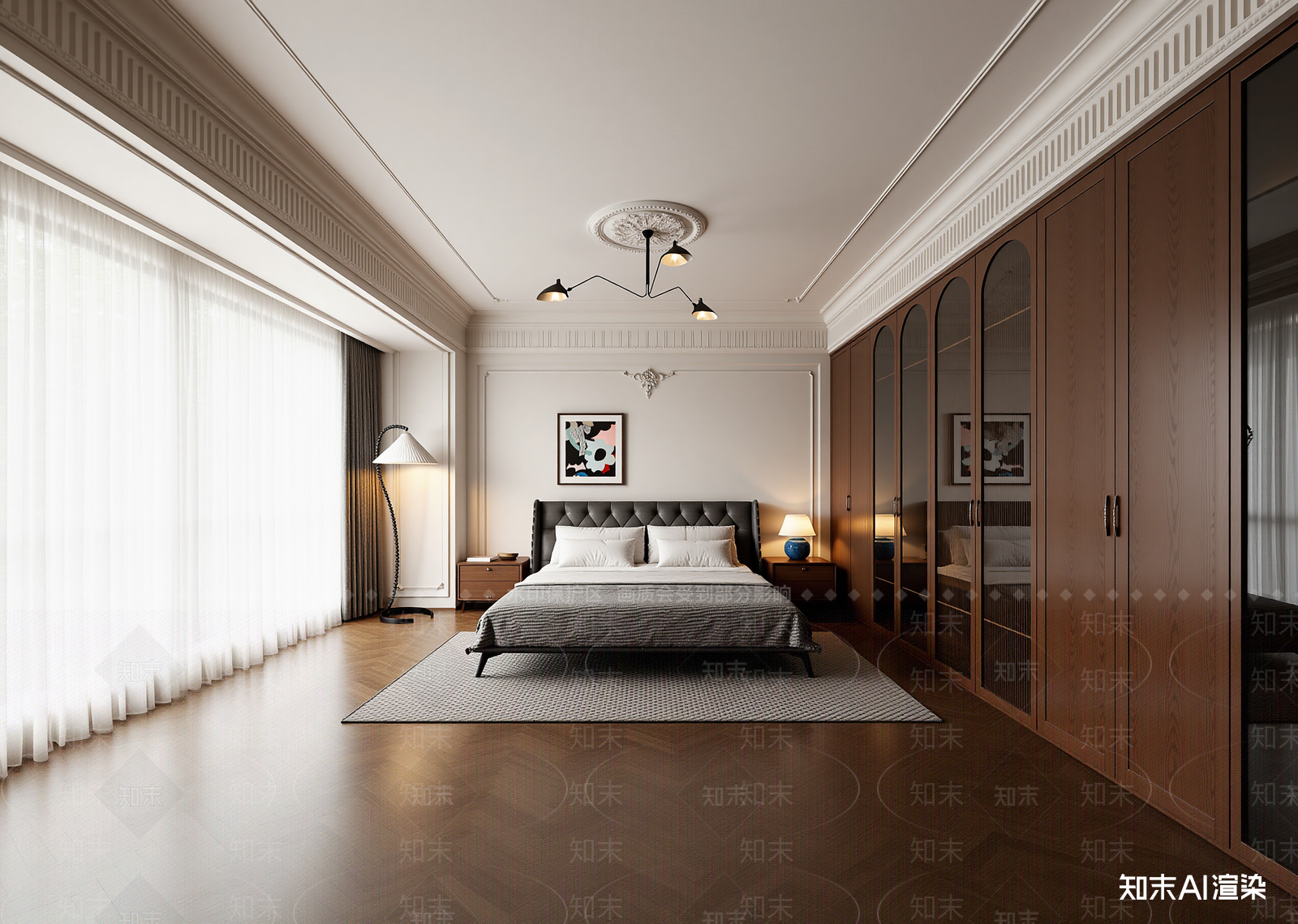 奶油酒店客房3D模型下载【ID:1215076387】