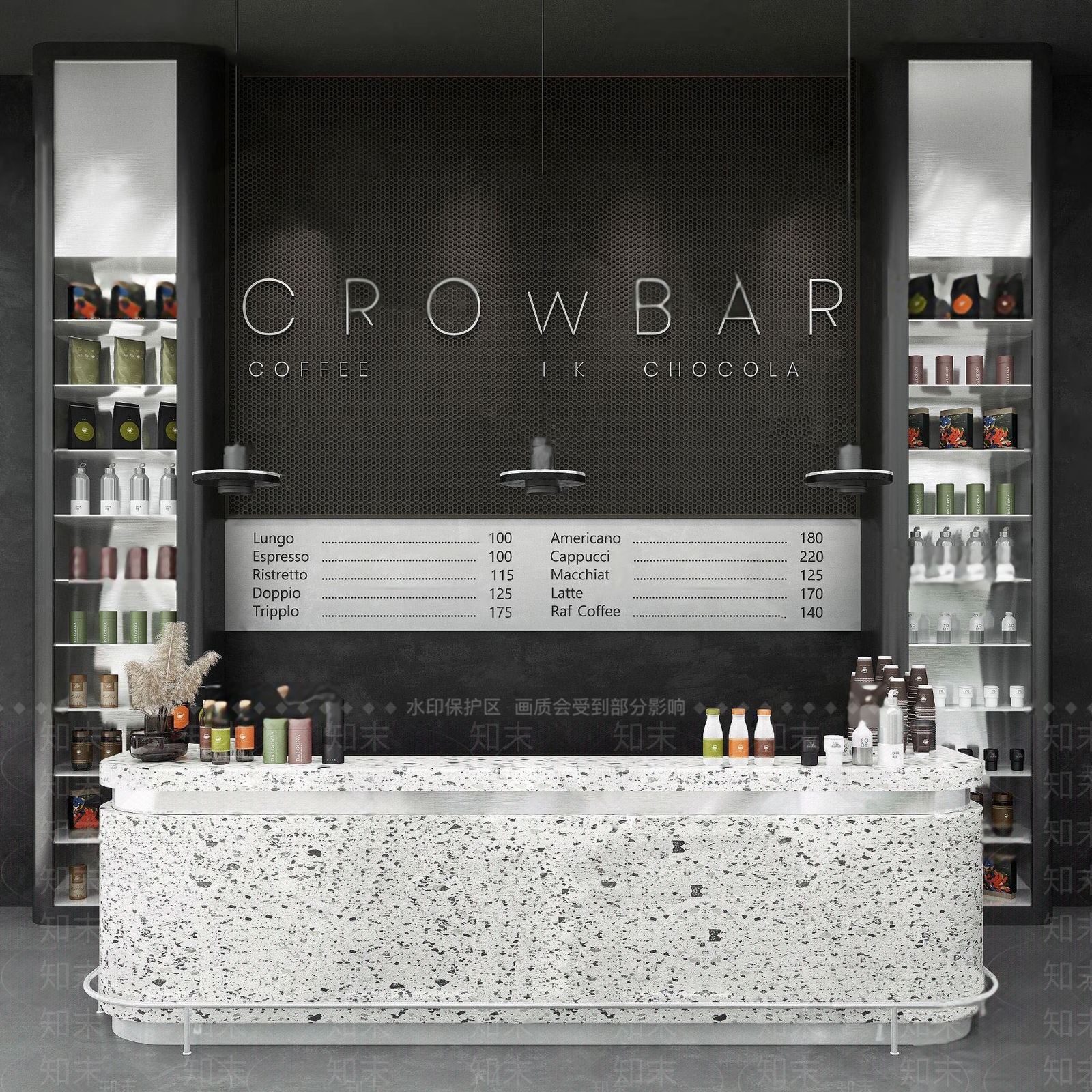 现代咖啡店吧台3D模型下载【ID:1109805975】