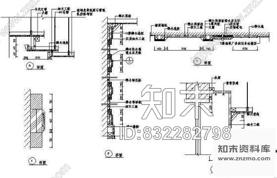 图块/节点墙面装饰详图1cad施工图下载【ID:832282798】