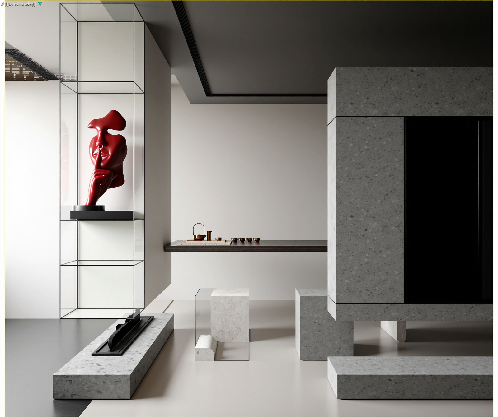 现代艺术展厅3D模型下载【ID:1214842882】