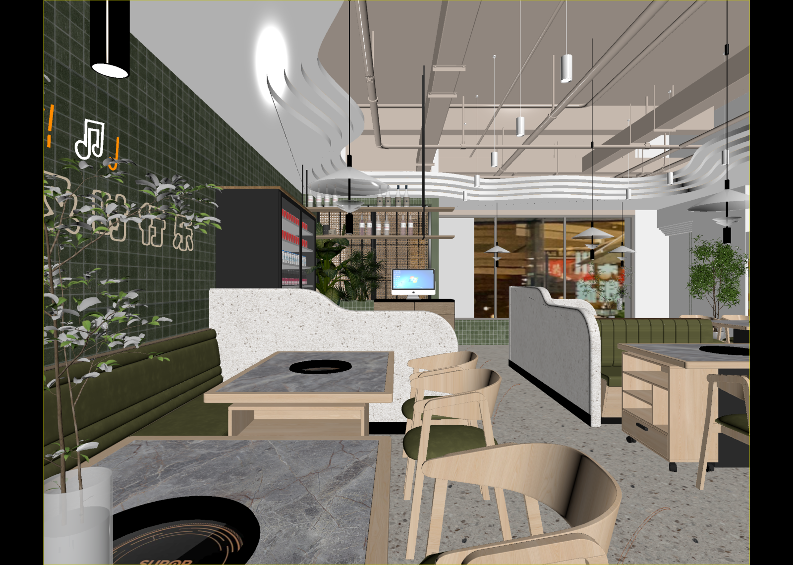 现代火锅店3D模型下载【ID:1214657280】