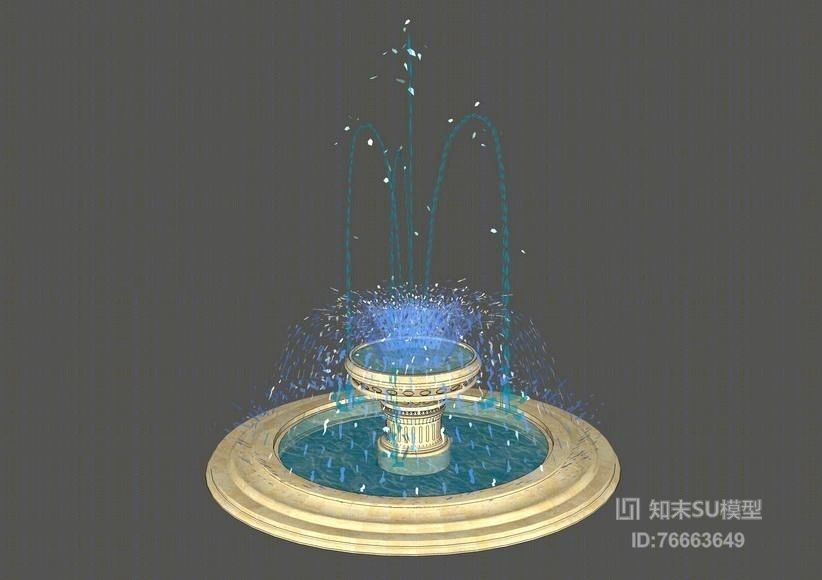 欧式水景喷泉SU模型下载【ID:76663649】