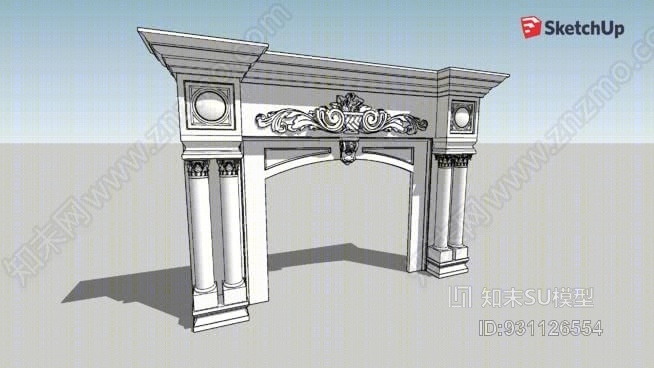 壁炉-华丽SU模型下载【ID:931126554】