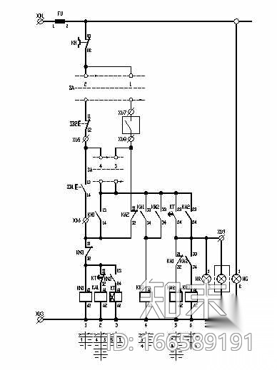 AC705型交流电动机星三角起动控制原理图cad施工图下载【ID:166589191】