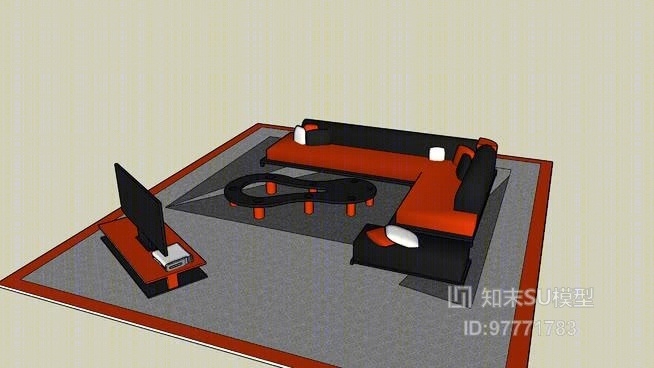 家居客厅SU模型下载【ID:97771783】