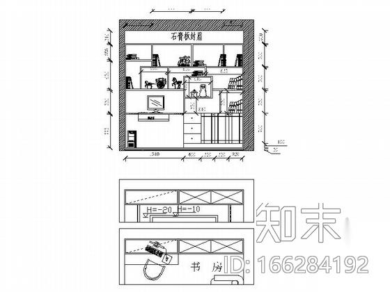 [荆门]精致新中式风格三居室样板间CAD装修施工图（含效...cad施工图下载【ID:166284192】