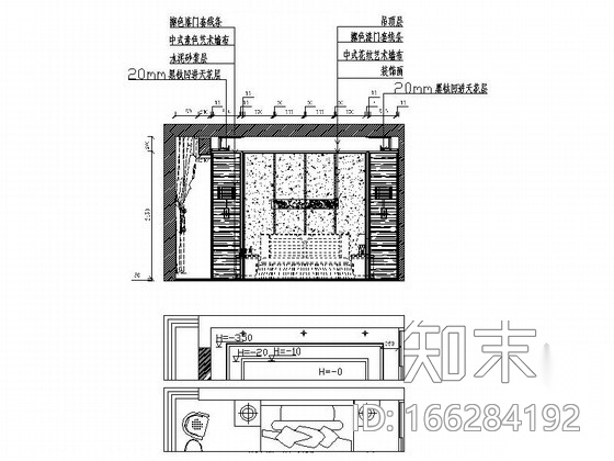 [荆门]精致新中式风格三居室样板间CAD装修施工图（含效...cad施工图下载【ID:166284192】