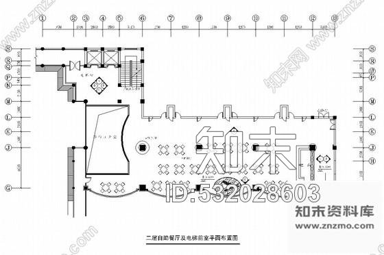 施工图湖北旅游风景名城酒店自助餐厅装修图cad施工图下载【ID:532028603】