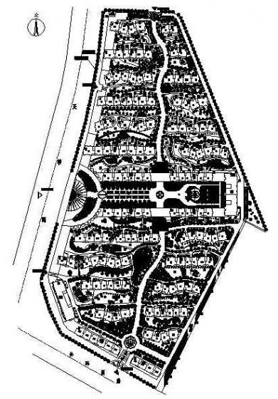 某阳光花园小区景观规划总平图施工图下载【ID:161119113】
