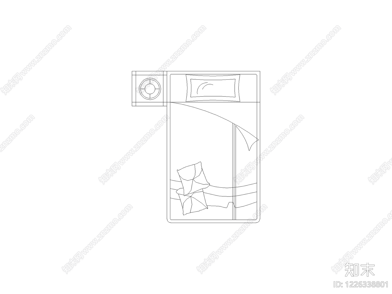 现代床CAD图纸