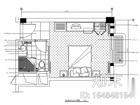 酒店标准单人房装修图cad施工图下载【ID:164848164】