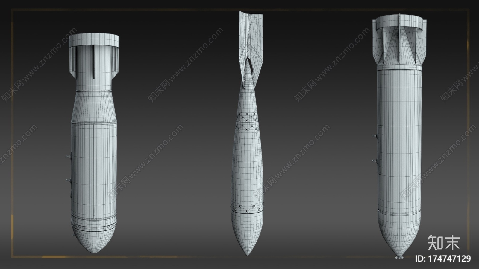 KITBASH包[30种独特的火箭和炸弹]CG模型下载【ID:174747129】