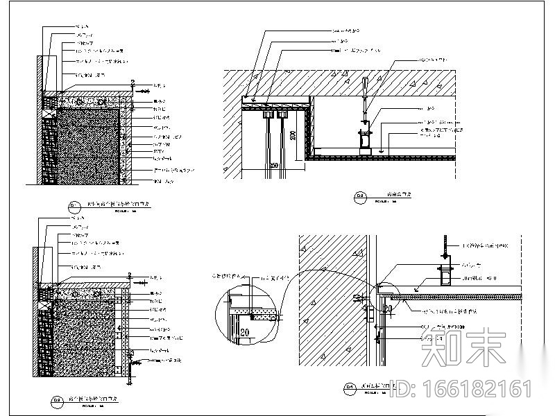 墙面墙纸与乳胶漆收口详图施工图下载【ID:166182161】
