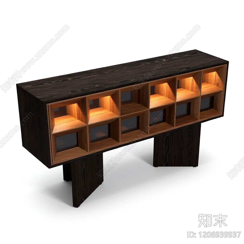 黑木大理石隔断柜3D模型下载【ID:1206939937】