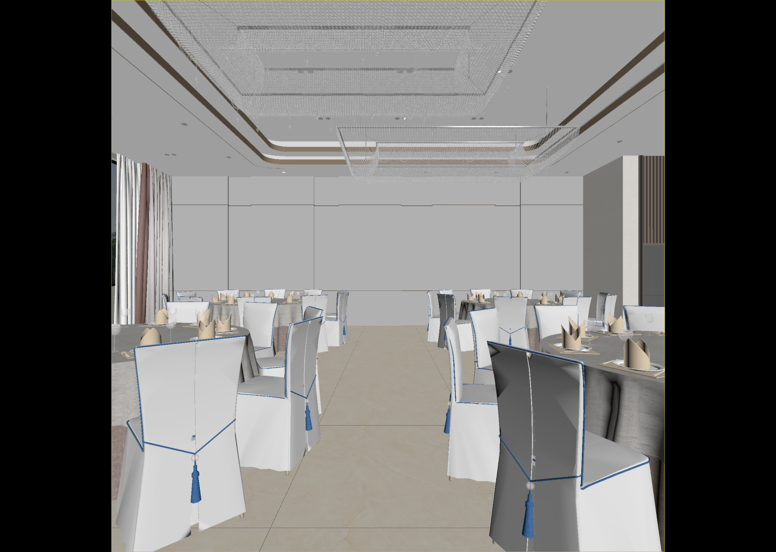 现代宴会厅3D模型下载【ID:1215019240】