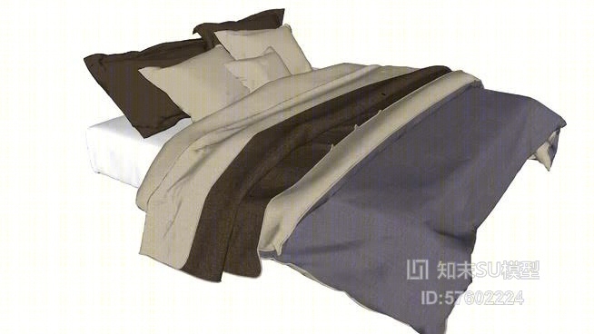 双人床SU模型下载【ID:519310258】
