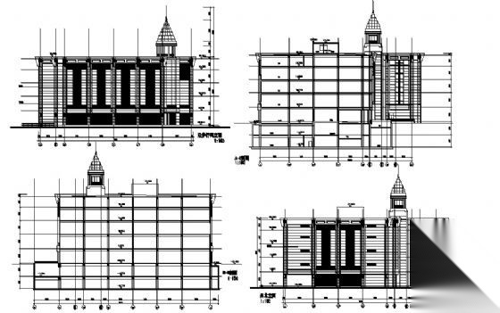 某五层商厦综合楼建筑施工图cad施工图下载【ID:165945173】