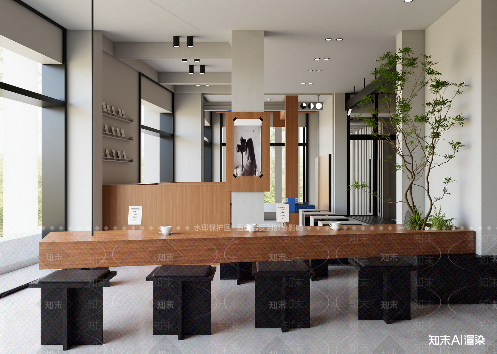 现代咖啡厅3D模型下载【ID:1214568293】