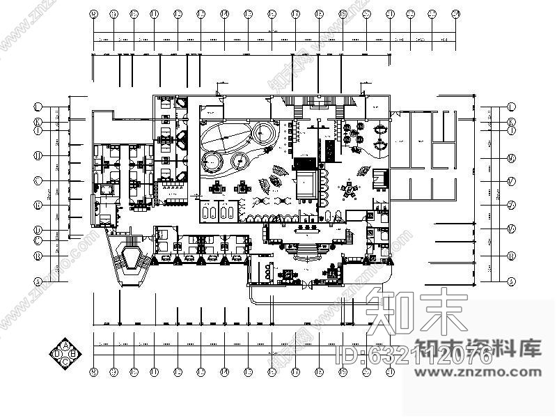 施工图浙江某浴场会馆室内装修图cad施工图下载【ID:632112076】