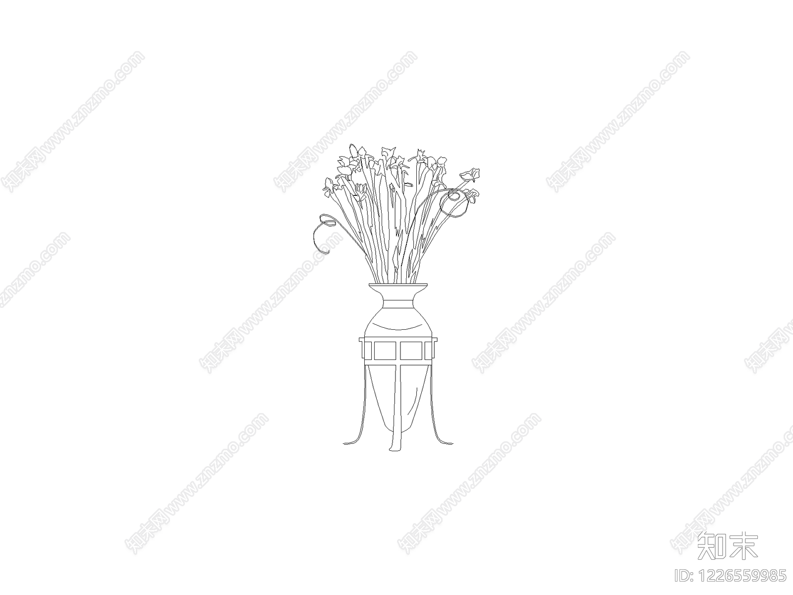 现代花CAD图纸